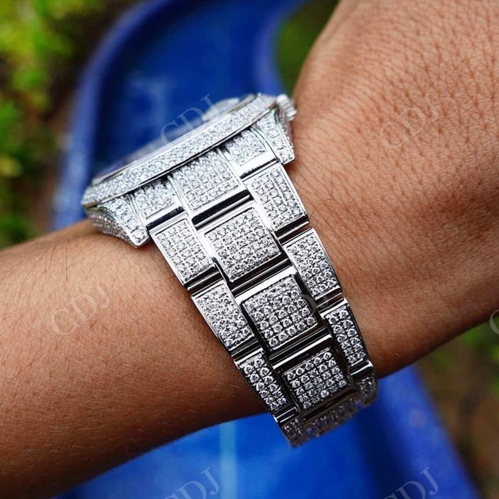 Custom Rolex Stainless Steel Diamond Watch  customdiamjewel   