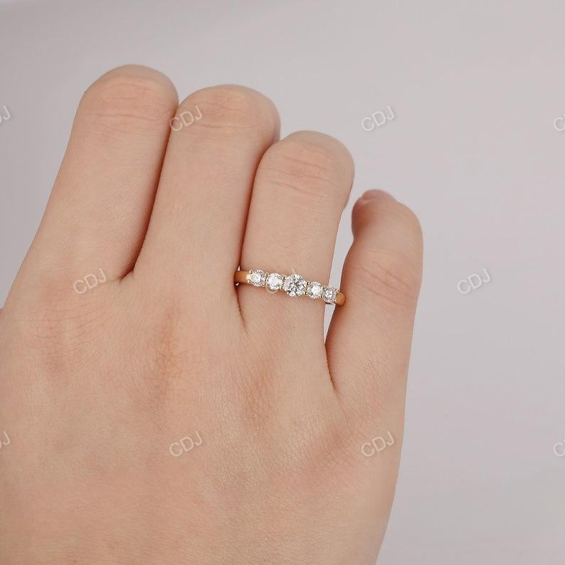 5 Stone Lab Grown Diamond Stack Wedding Band  customdiamjewel   