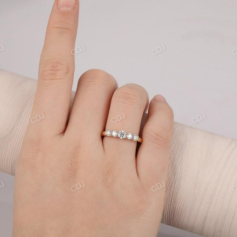 5 Stone Lab Grown Diamond Stack Wedding Band  customdiamjewel   