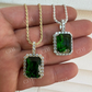 Green Emerald Diamond White Gold pendant  customdiamjewel   