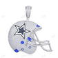 S925 Moissanite Dallas Football Helmet Pendant hip hop jewelry CustomDiamJewel