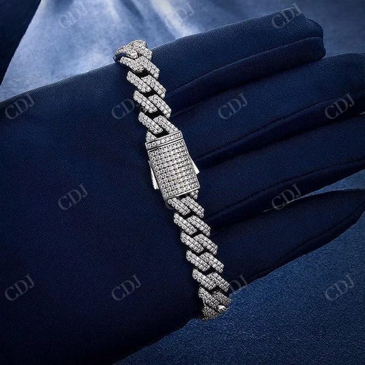 Hip Hop Moissanite Cuban Link Bracelet  CustomDiamJewel   