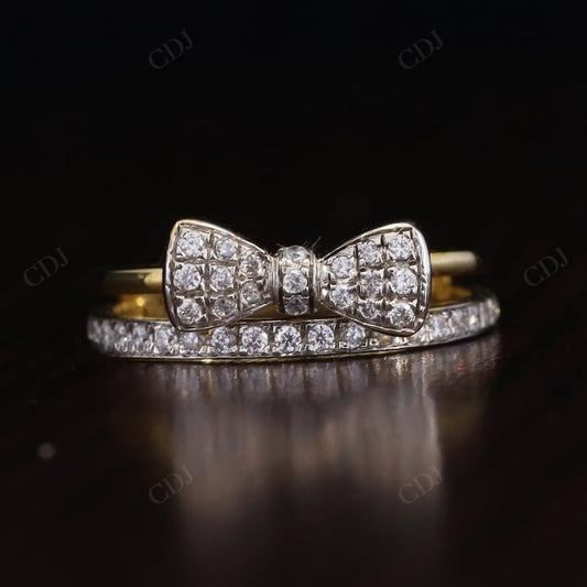 Unique Bow Style 0.35CTW Lab Grown Diamond Wedding Band  customdiamjewel   