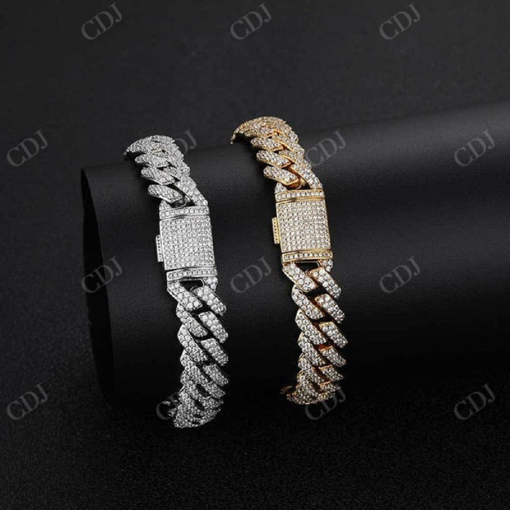 Hip Hop Moissanite Cuban Link Bracelet  CustomDiamJewel   