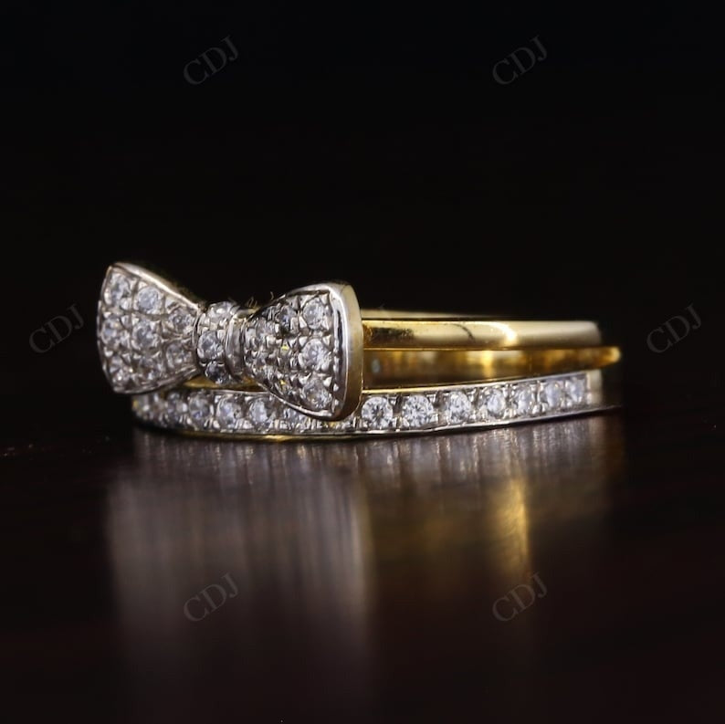 Unique Bow Style 0.35CTW Lab Grown Diamond Wedding Band  customdiamjewel   