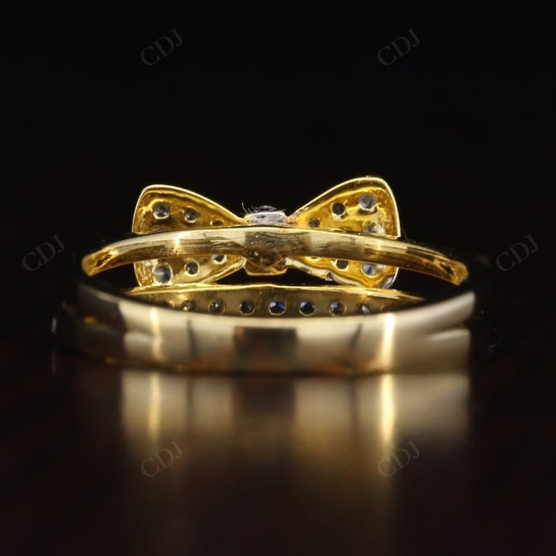 Unique Bow Style 0.35CTW Lab Grown Diamond Wedding Band  customdiamjewel   