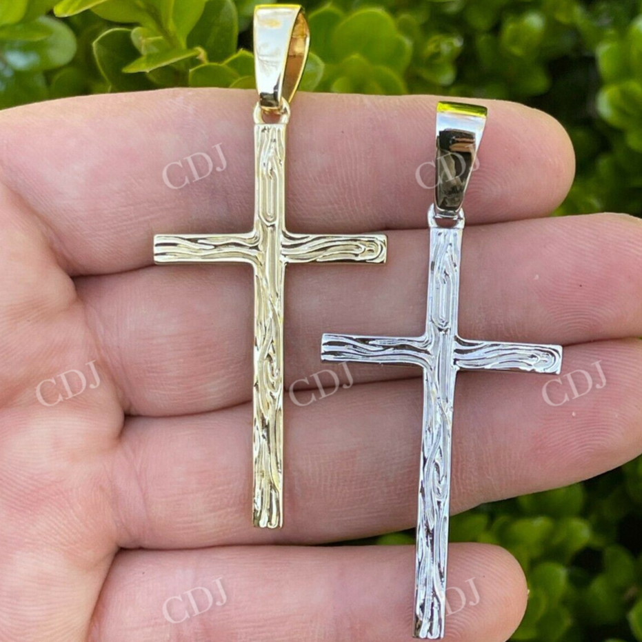 10K Gold Men's Plain Cross Pendant  customdiamjewel   