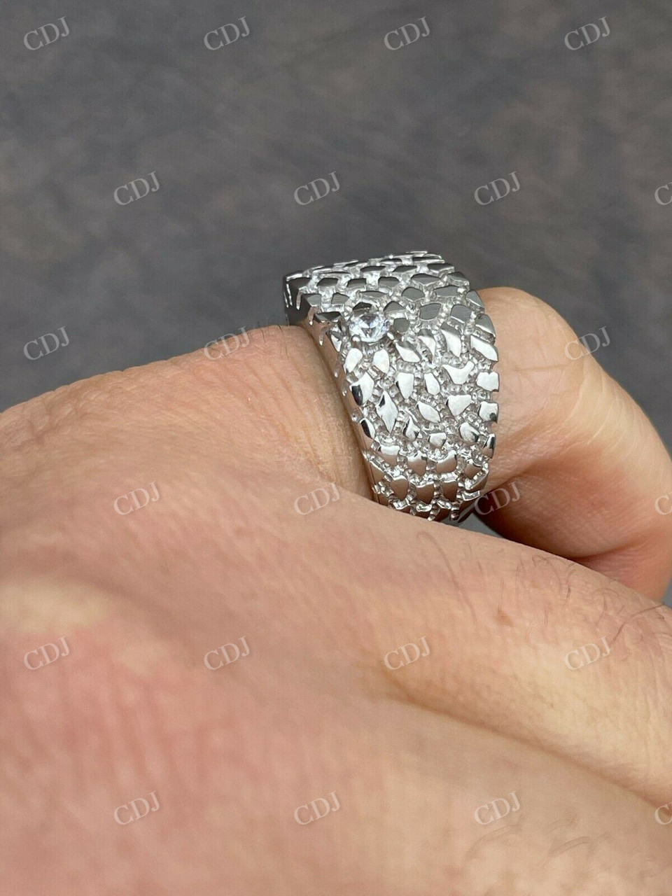 Men's Nugget Solitaire Diamond Ring  customdiamjewel   