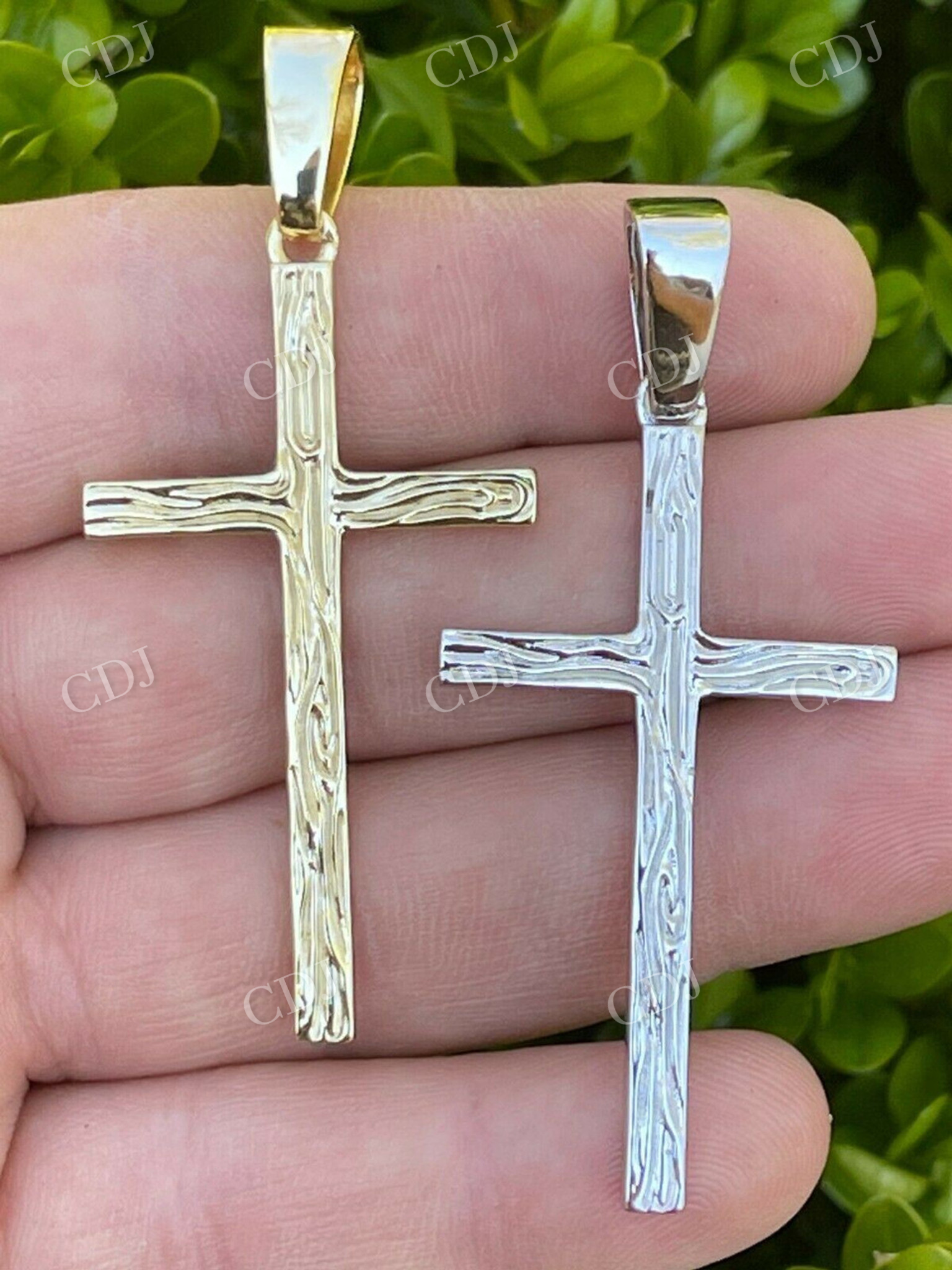 10K Gold Men's Plain Cross Pendant  customdiamjewel   