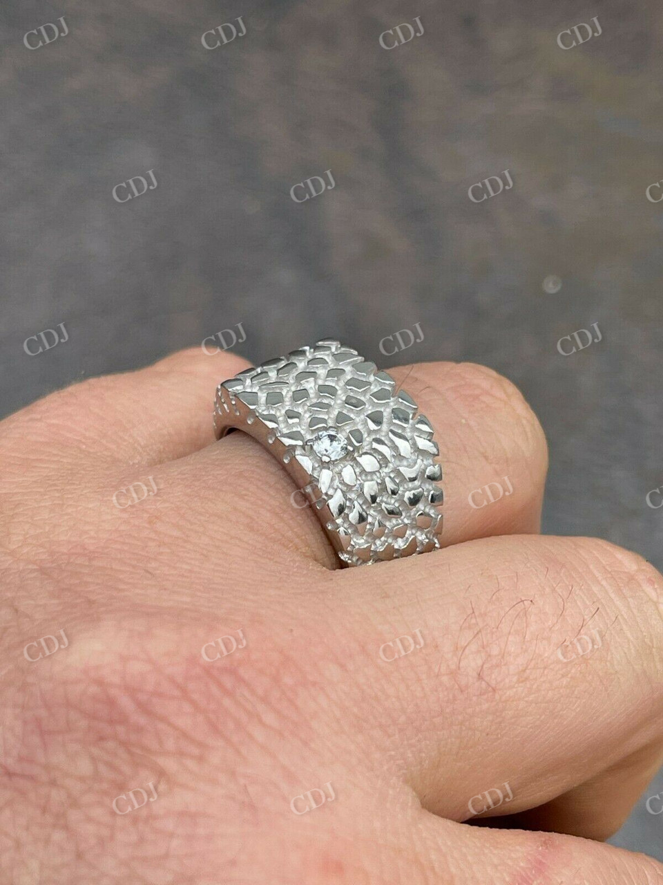 Men's Nugget Solitaire Diamond Ring  customdiamjewel   