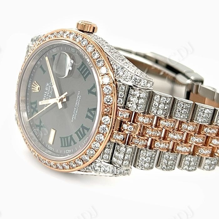 Custom Diamond Two Tone Rolex Wrist Watch  customdiamjewel   