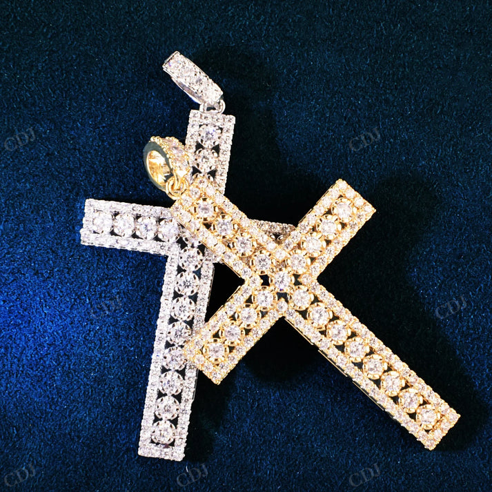 Hip Hop Unique Moissanite VVS Cross Pendant hip hop jewelry CustomDiamJewel