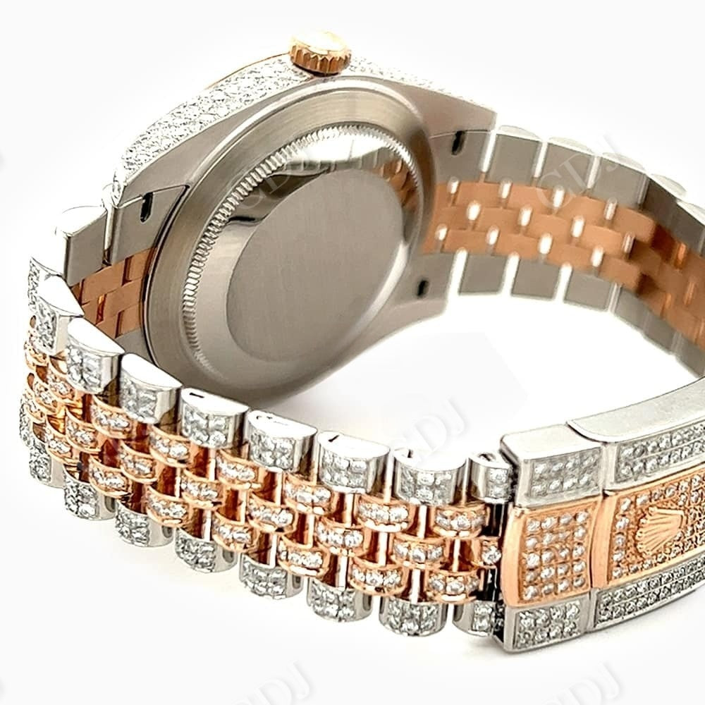 Custom Diamond Two Tone Rolex Wrist Watch  customdiamjewel   