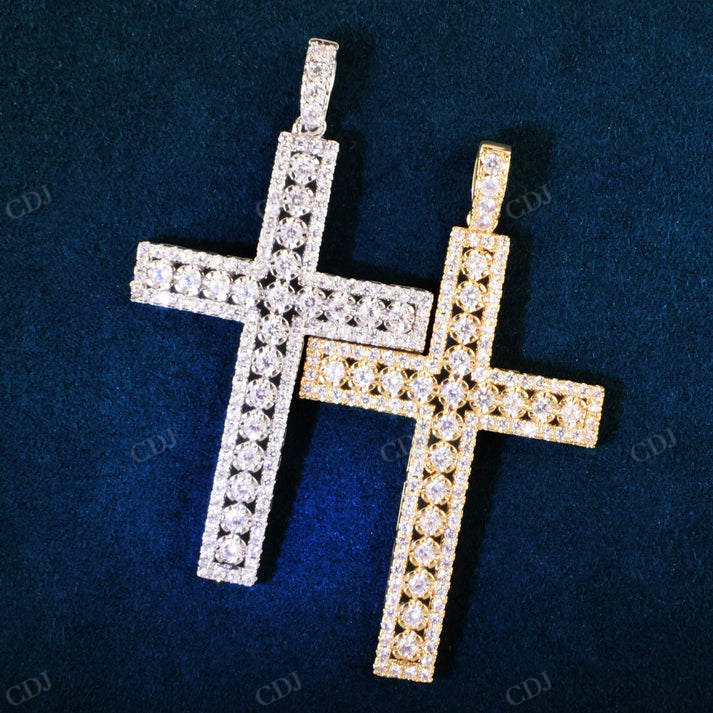 Hip Hop Unique Moissanite VVS Cross Pendant hip hop jewelry CustomDiamJewel