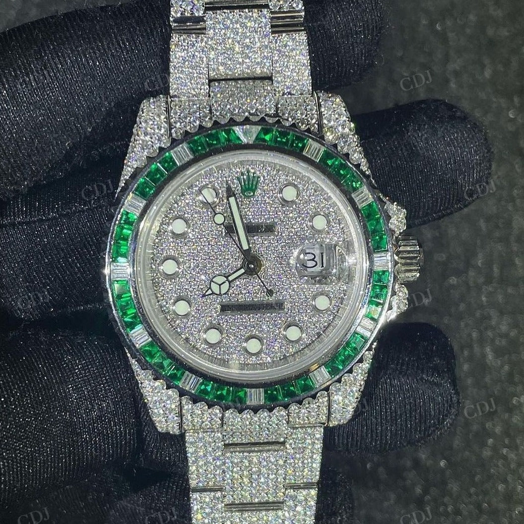 Hip Hop Fully Diamond Rolex Watch  customdiamjewel   