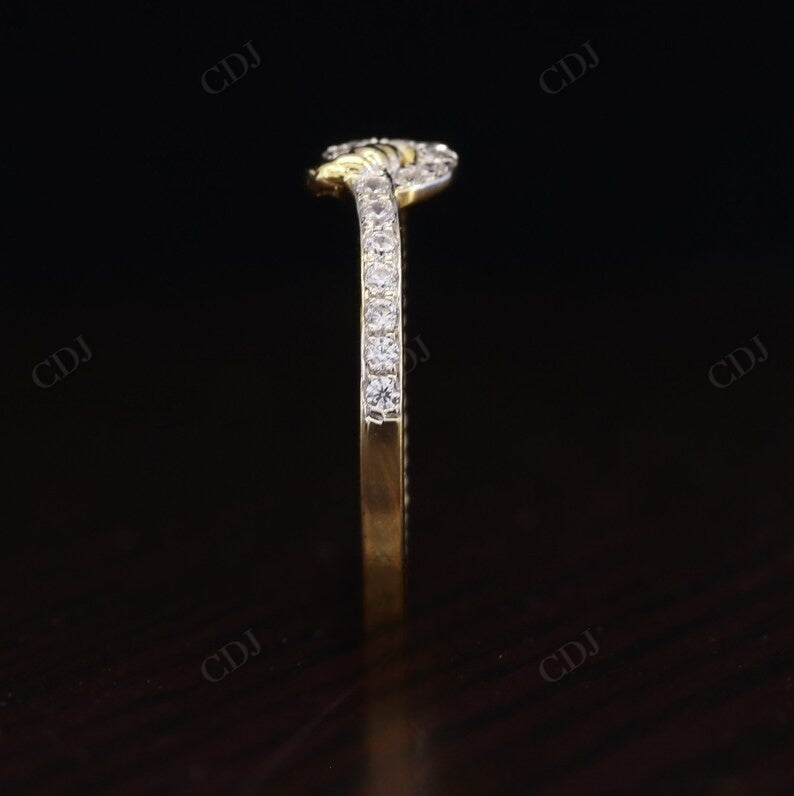 Tie Knot Lab Grown Diamond 0.16CTW 18K Gold Wedding Band  customdiamjewel   