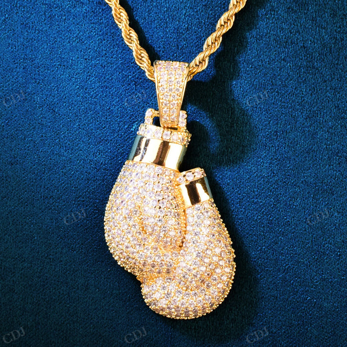 Iced Out Moissanite Boxing Gloves Hip Hop Pendant hip hop jewelry CustomDiamJewel