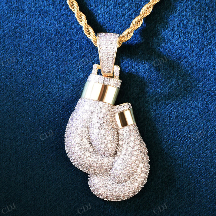 Iced Out Moissanite Boxing Gloves Hip Hop Pendant hip hop jewelry CustomDiamJewel