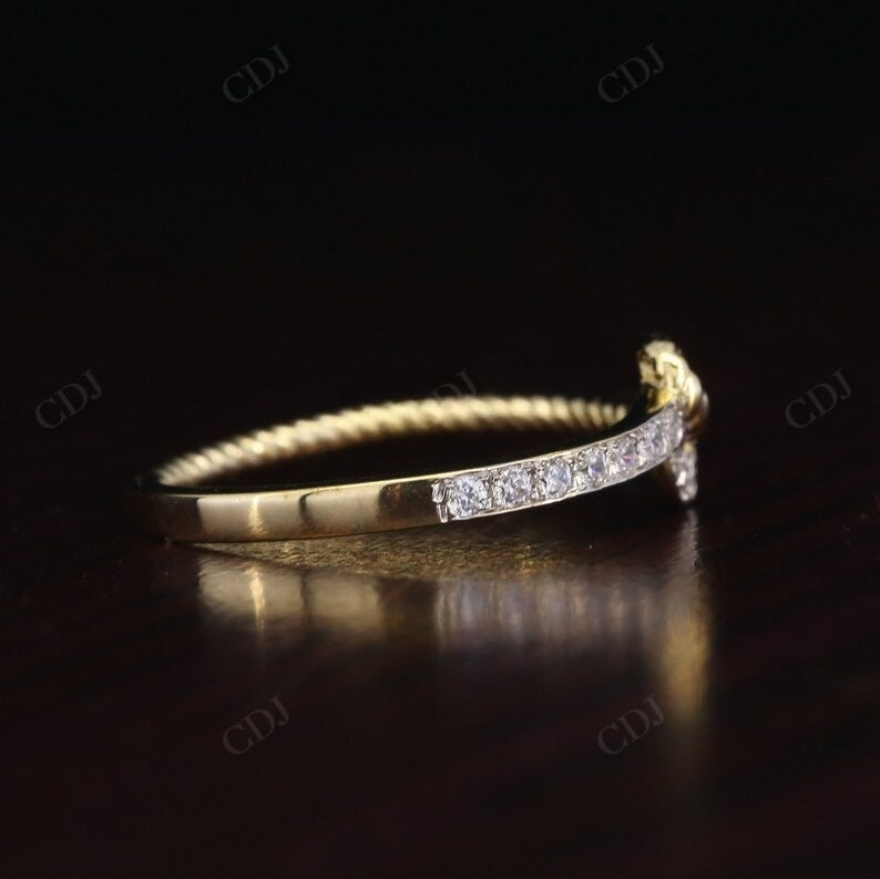 Tie Knot Lab Grown Diamond 0.16CTW 18K Gold Wedding Band  customdiamjewel   