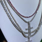 Moissanite Diamond Tennis Chain With Cross Pendant Tennis Necklaces  customdiamjewel   