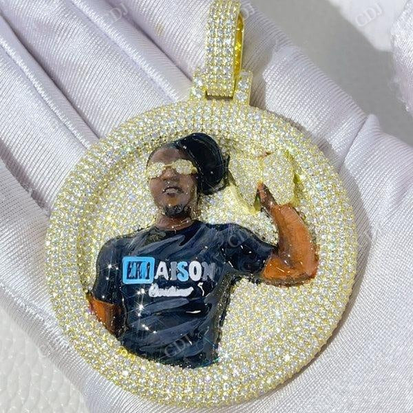 Custom Made Enamel Iced Out Diamond Pendant  customdiamjewel   