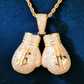 Iced Out Doller Boxing Gloves Pendant hip hop jewelry CustomDiamJewel