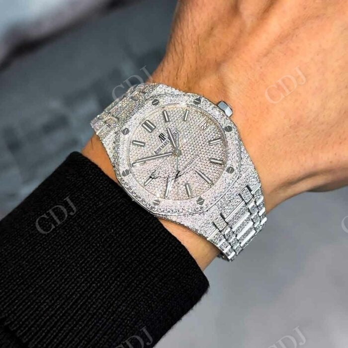 Fully Iced Out Audemars Piguet Moissanite Watch customdiamjewel