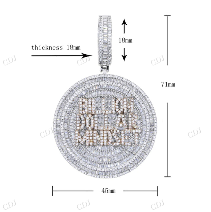 Baguette Round Moissanite BILLION DOLLER MINSDET Pendant hip hop jewelry CustomDiamJewel