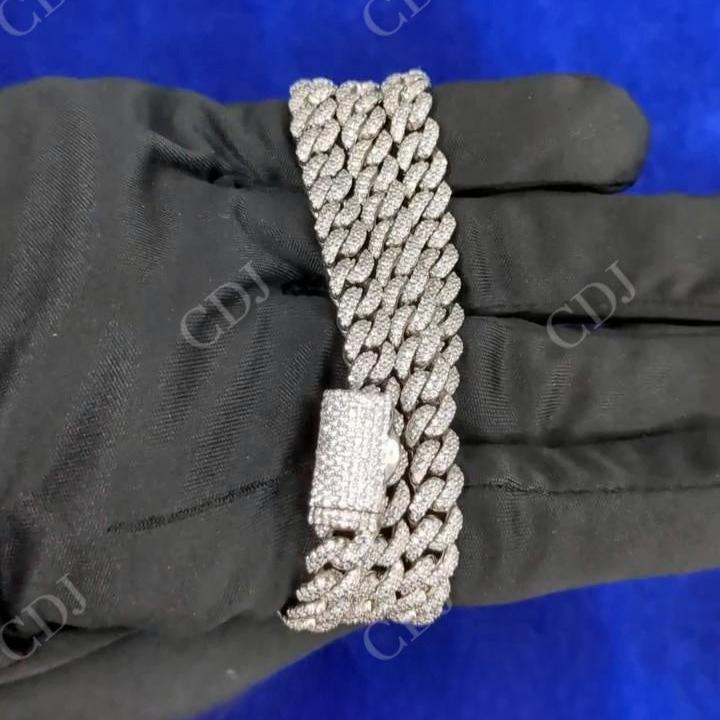 Sterling Silver Diamond Cuban Chain hip hop jewelry CustomDiamJewel   