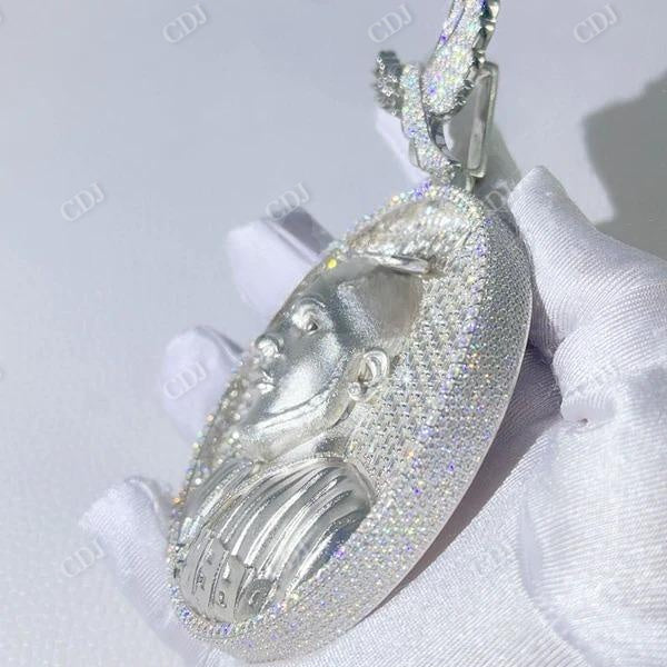 Custom Portrait Iced Out Baugette Cut Diamond Pendant  customdiamjewel   