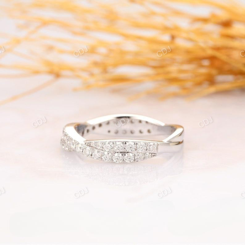 0.72ctw Round Cut Lab Grown Diamond Curved Wedding Band  customdiamjewel   