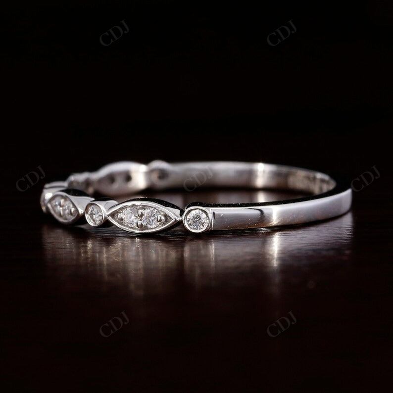 Half Eternity Bezel Round 0.15CTW lab Grown Diamond Wedding Band  customdiamjewel   