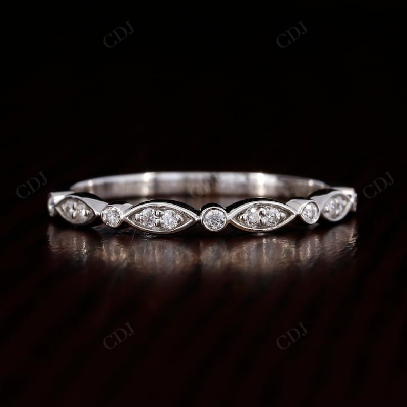 Half Eternity Bezel Round 0.15CTW lab Grown Diamond Wedding Band  customdiamjewel   