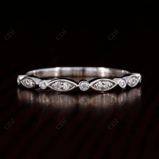 0.15CT Round Cut Natural Diamond Vintage Wedding Band  customdiamjewel 10 KT Solid Gold White Gold VVS-EF