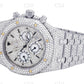 Lab Grown Diamond Watch Bust Down Watch AP Royal Oak Stainless Steel Watch 27.70 CTW (Approx)  customdiamjewel   