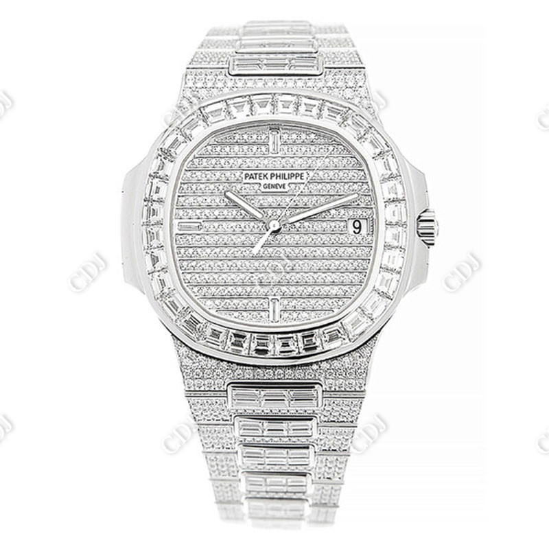 Baguette & Round Diamond VVS Watch  customdiamjewel   