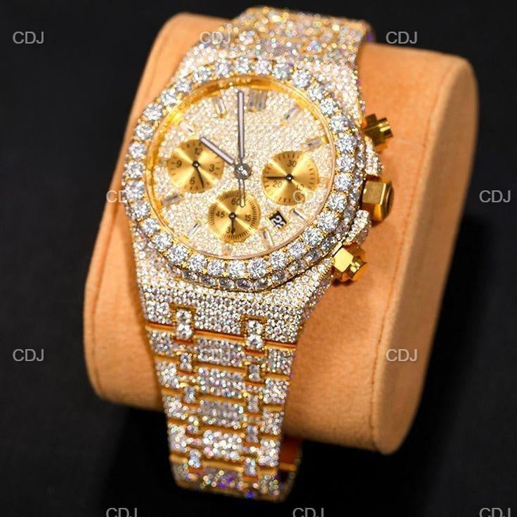 Hip hop Iced out Diamond Watch  customdiamjewel   