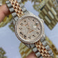 Bust Down Rolex 36mm Date Just Arabic Dial Moissanite Watch  customdiamjewel   