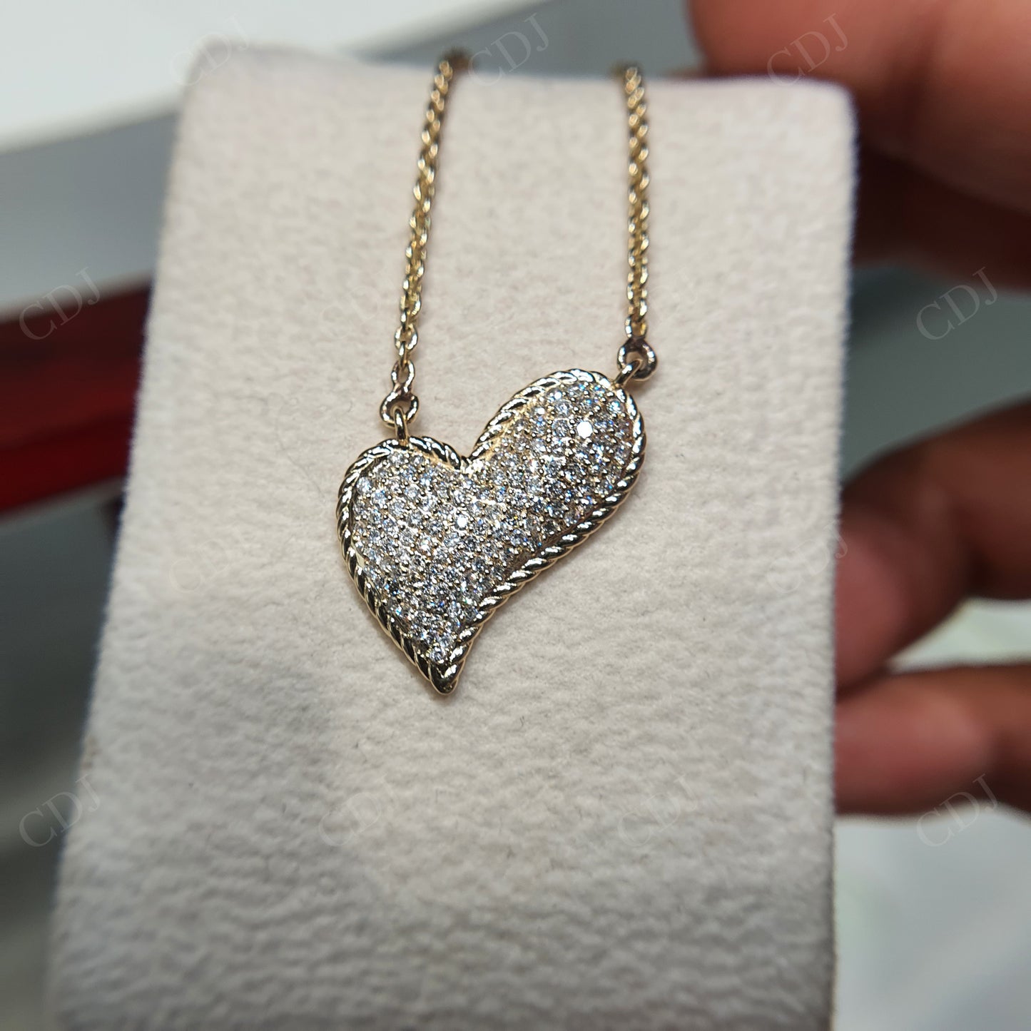 14K Gold Heart Shape CVD Diamond Pendant hip hop jewelry customdiamjewel   