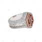 Wide Band Round Cut Diamond Two Tone Custom Men ring hip hop jewelry CustomDiamJewel