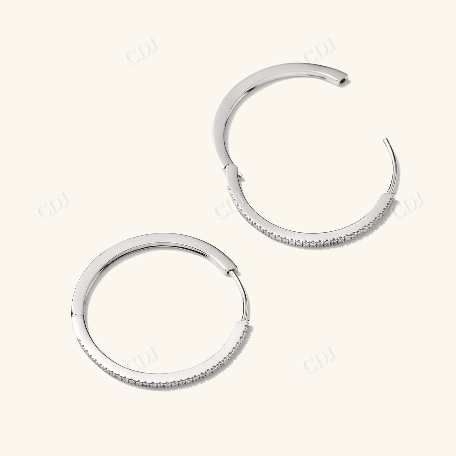 Large Pave Diamond Hoop Earrings  customdiamjewel   