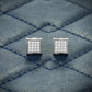 Solid White Gold Square Stud Hip Hop Earring hip hop jewelry customdiamjewel   