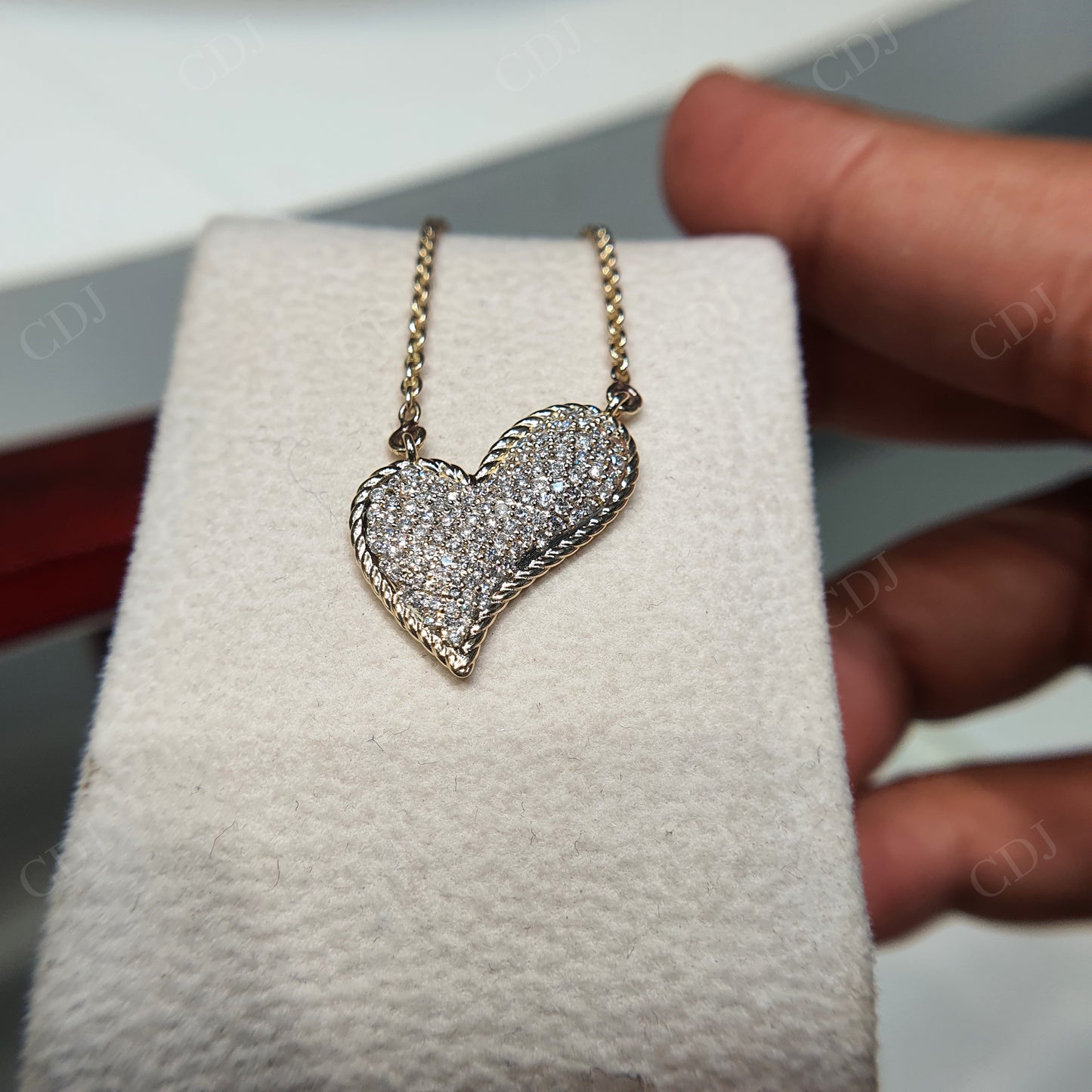 14K Gold Heart Shape CVD Diamond Pendant hip hop jewelry customdiamjewel   