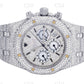 Lab Grown Diamond Watch Bust Down Watch AP Royal Oak Stainless Steel Watch 27.70 CTW (Approx)  customdiamjewel   