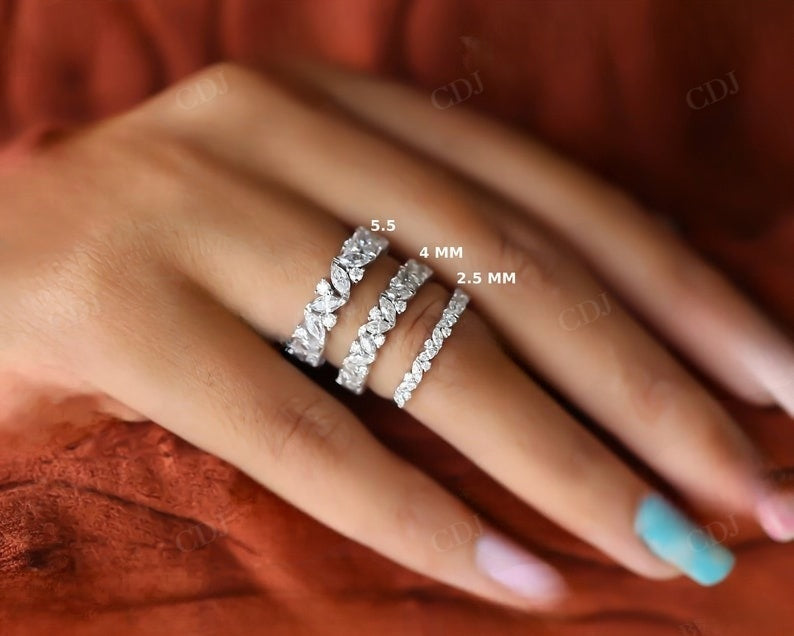 Natural Diamond Marquise and Round  Full Eternity Wedding Band  customdiamjewel   