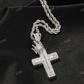 Solid Gold Diamond Cross Design Hip Hop Pendant For Men hip hop jewelry CustomDiamJewel