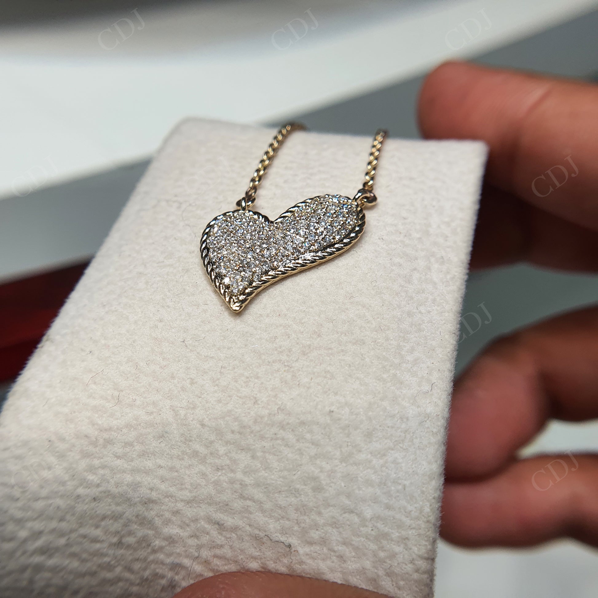 14K Gold Heart Shape CVD Diamond Pendant hip hop jewelry customdiamjewel   