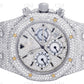 Lab Grown Diamond Watch Bust Down Watch AP Royal Oak Stainless Steel Watch 27.70 CTW (Approx)  customdiamjewel   