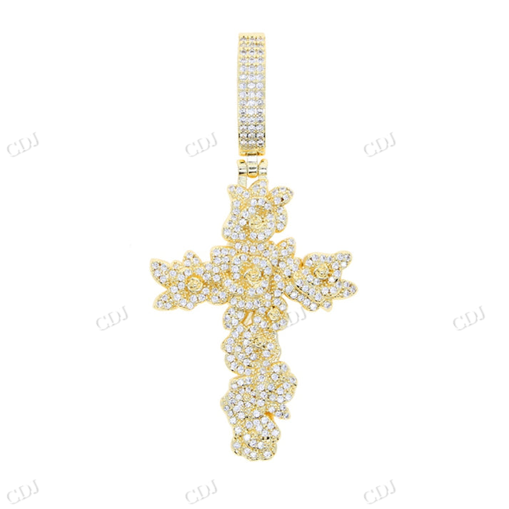 S925 Moissanite Vintage Cross Pendant hip hop jewelry CustomDiamJewel