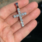 Round Diamond 14k Rose Gold Tennis Cross Pendant  customdiamjewel   